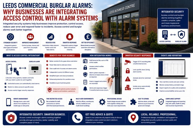 Leeds Commercial Burglar Alarms: Why Businesses Are Integrating Access Control With Alarm Systems